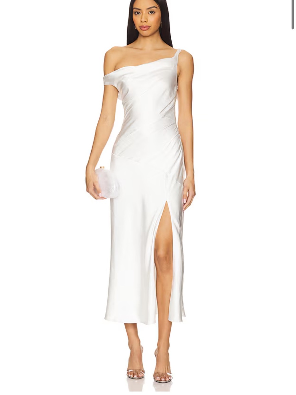 Nia Tori Dress in White XS Satin